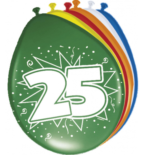 25. Geburtstag Ballons  30 cm - 8 Stück