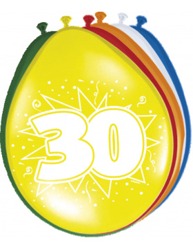 30. Geburtstag Ballons  30 cm - 8 Stück