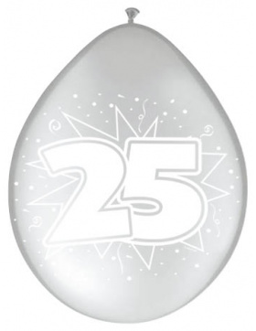 Silberhochzeit / 25. Geburtstag Ballons Silber - 8...