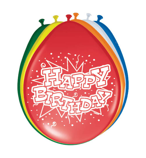 Geburtstagsballons Happy Birthday 30 cm - 8 Stück