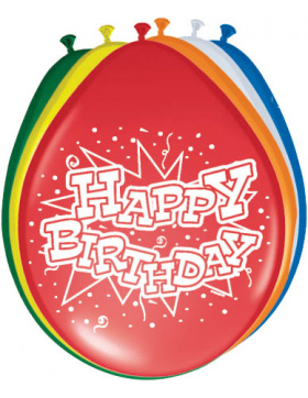 Geburtstagsballons Happy Birthday 30 cm - 8 Stück