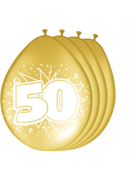 Latex Ballons 50 Gold Metallic - 8 Stück