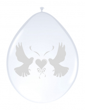 Romantische Ballons mit Tauben Hochzeit Weiß - 8...