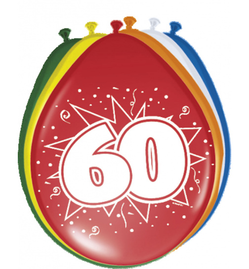 60. Geburtstag Ballons - 8 Stück