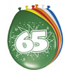 65. Geburtstag Ballons verschiedene Farben - 8 Stück