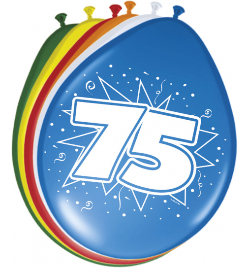 75. Geburtstag Ballons  30 cm - 8 Stück