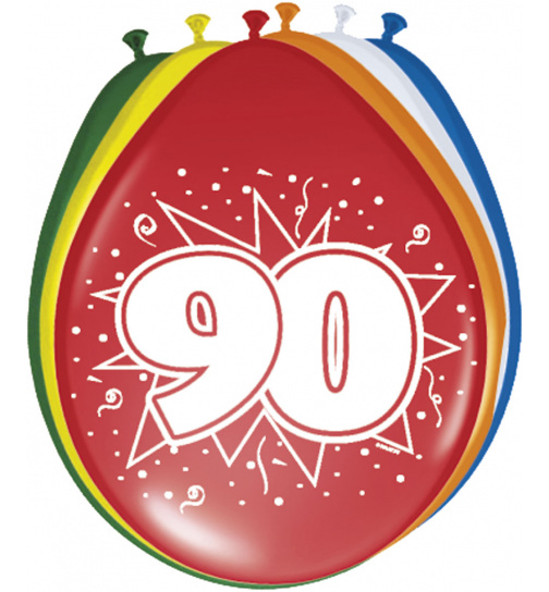 90. Geburtstag Ballons  30 cm - 8 Stück