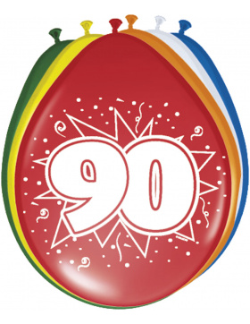 90. Geburtstag Ballons  30 cm - 8 Stück