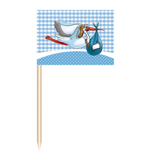 Geburt Junge Partypicker Storch - 50 Stück