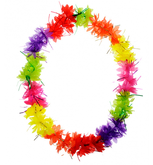 Blumenkette Hawaii Bunt mit Glitzer