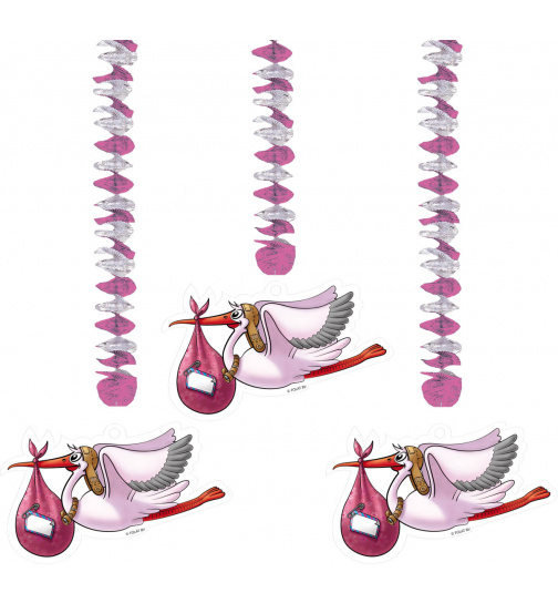 Hängedeko Geburt Mädchen - 5 Stück