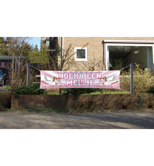 Spruchband Hurra ein Mädchen - 177x41 cm