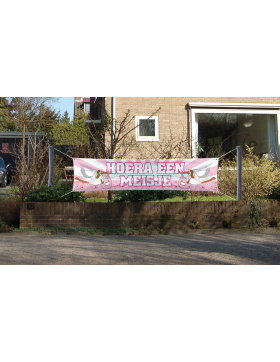 Spruchband Hurra ein Mädchen - 177x41 cm