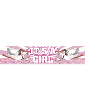 Geburt Mädchen Folienbanner - 2,5 Meter x 11 cm