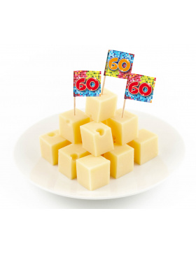 60. Geburtstag Partypicker Fähnchen Bunt - 24...