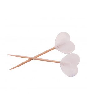 Partypicker weiße Herzen - 50 Stück