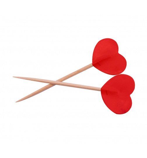 Partypicker rote Herzen - 50 Stück