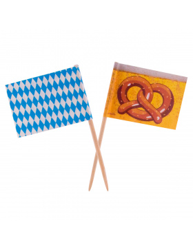 Oktober Bierfest Partypicker mit Fähnchen - 50...