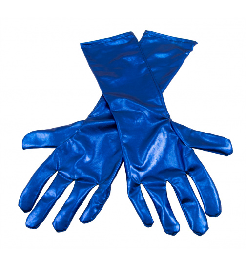 Handschuhe Blau Metallic