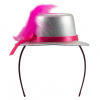 Haarreif mit Hut Silber Metallic