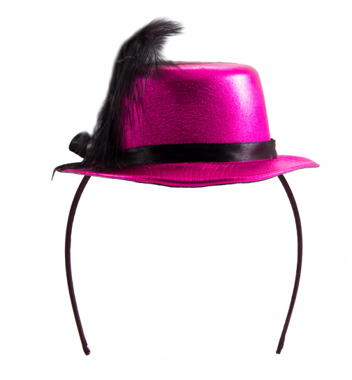 Haarreif mit Hut Magenta Metallic