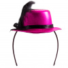 Haarreif mit Hut Magenta Metallic