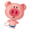 Rosafarbener Folienballon Schwein - 52x78 cm