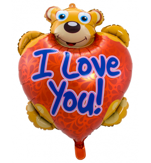 I Love You Folienballon Teddybär Liebe - 57 cm