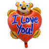 I Love You Folienballon Teddybär Liebe - 57 cm