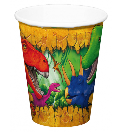 Pappbecher - Dinosaurier - 250 ml - 6 Stück