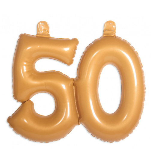 Aufblasbare Zahl 50 Gold