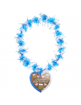 Blumenkette Hawaii Blau-Weiß Oktober Bierfest...