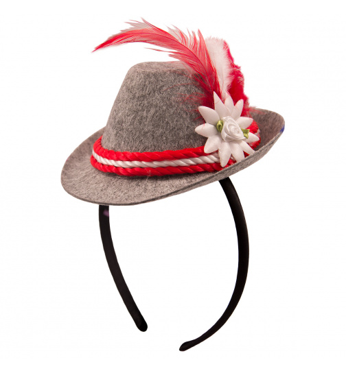 Haarreif Mini-Filzhut Rot Oktober Bierfest