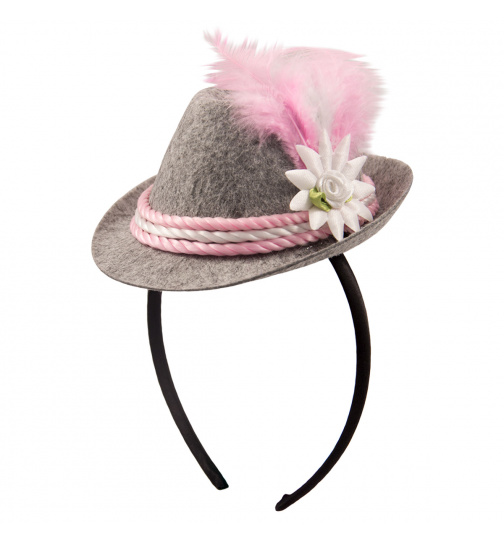 Haarreif Mini-Filzhut Rosa Oktober Bierfest