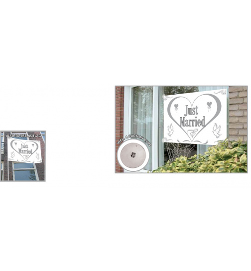 Just Married Hochzeit Spruchband - 100x150 cm