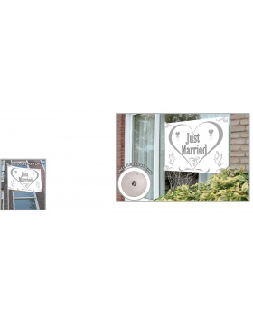 Just Married Hochzeit Spruchband - 100x150 cm