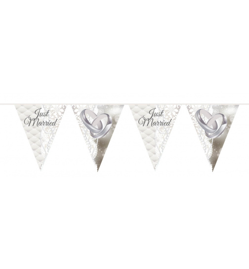 Just Married Hochzeit Wimpelkette - 10 Meter