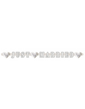 Just Married Hochzeit Buchstabengirlande Ringe