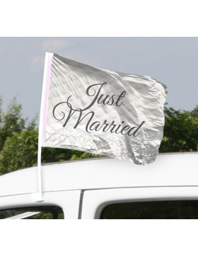 Just Married Hochzeit Autoflagge - 2 Stück
