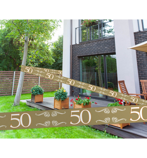 50. Hochzeitstag / Rubinhochzeit Absperrband - 15 Meter