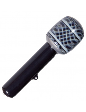 Aufblasbares Mikrofon Schwarz - 32 cm