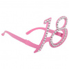 18. Geburtstag Spaß-Brille mit Diamantengestell - Rosa