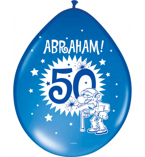 50. Geburtstag Partyballons Abraham 30 cm - 8 Stück