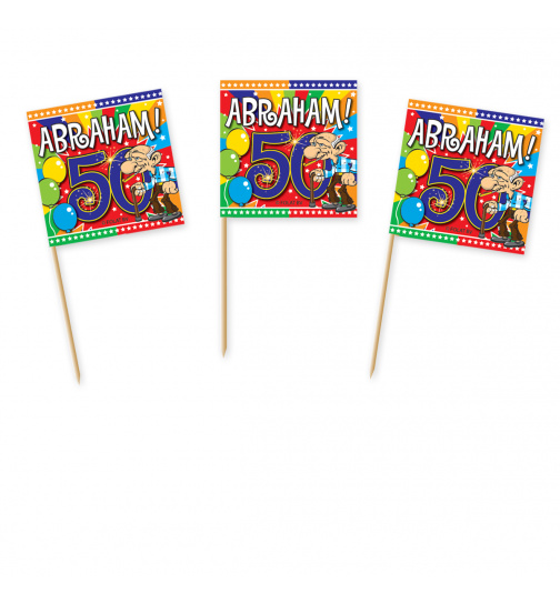50. Geburtstag Partypicker Bunt Abraham -  50 Stück