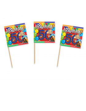 50. Geburtstag Partypicker Bunt Abraham -  50 Stück