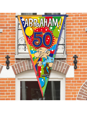 50. Geburtstag Party-Megawimpel Abraham - 90x150 cm