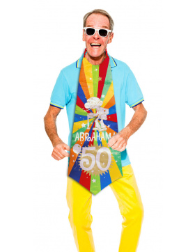 50. Geburtstag XXL-Schlips Bunt Abraham