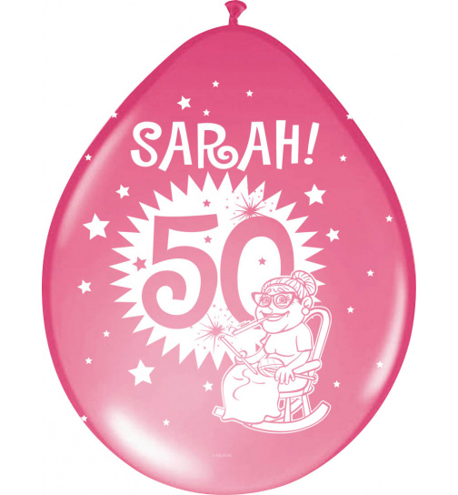 50. Geburtstag Partyballons Sarah - 8 Stück