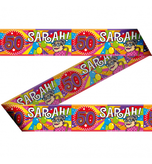 50. Geburtstag Absperrband Bunt Sarah - 15 Meter