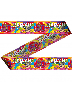 50. Geburtstag Absperrband Bunt Sarah - 15 Meter